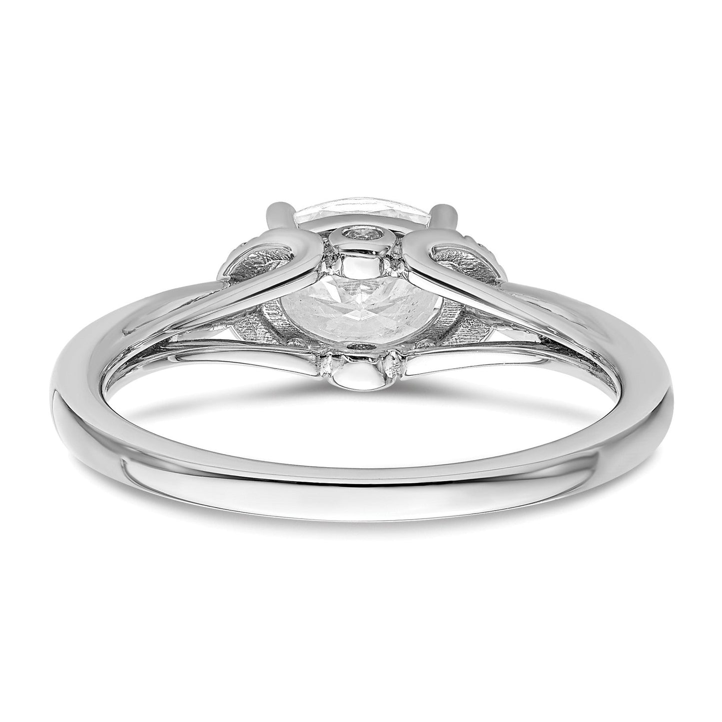 Lab Grown Diamond East-West Oval Semi Mount Engagement Ring 1 Ct
