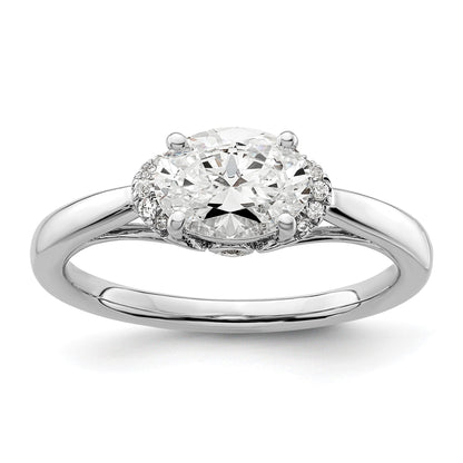 Lab Grown Diamond East-West Oval Semi Mount Engagement Ring 1 Ct