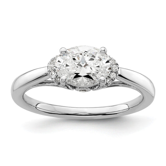 Lab Grown Diamond East-West Oval Semi Mount Engagement Ring 1 Ct