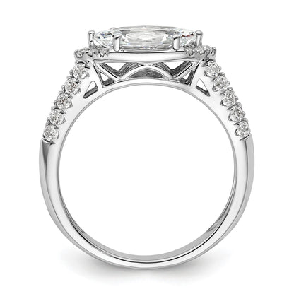 14k White Gold Lab Grown Diamond Engagement East West Ring Semi Mount 0.34 Ct