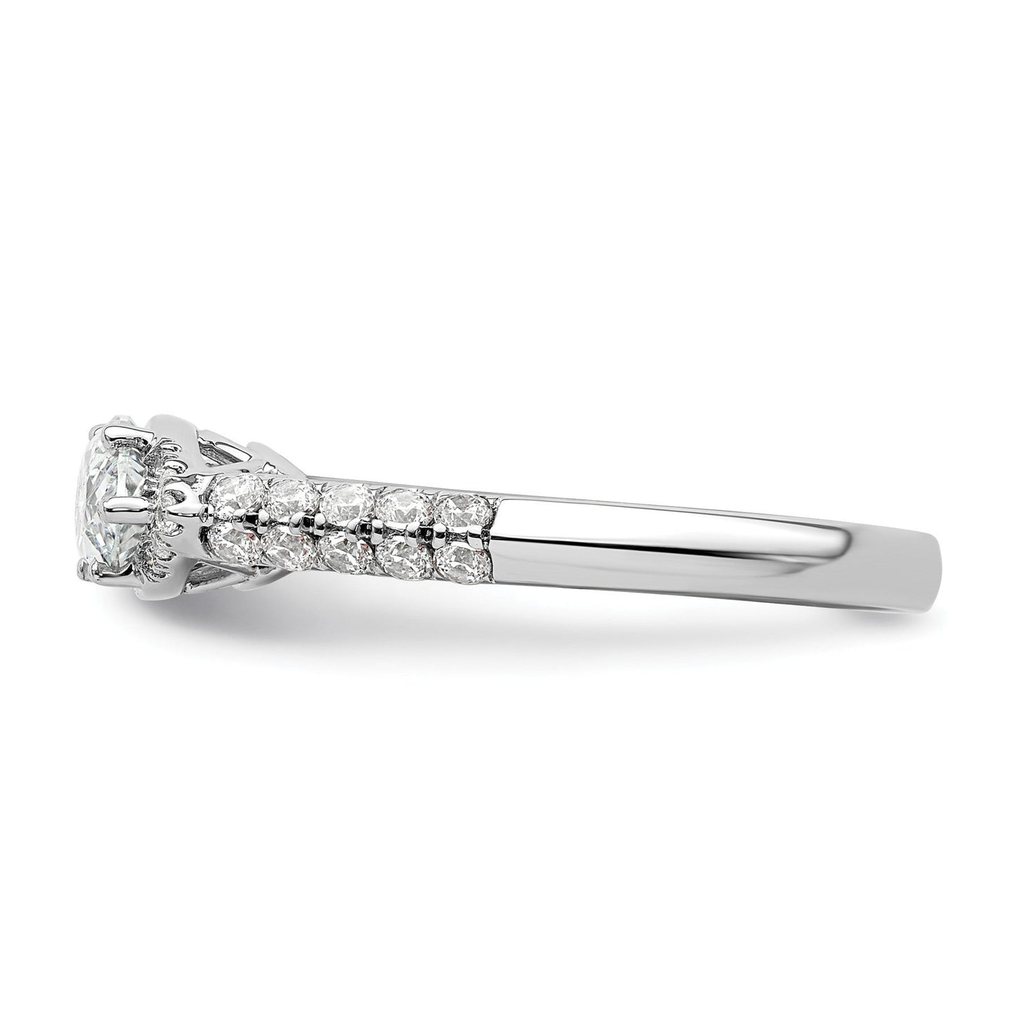14k White Gold Lab Grown Diamond Engagement East West Ring Semi Mount 0.34 Ct