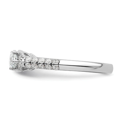 14k White Gold Lab Grown Diamond Engagement East West Ring Semi Mount 0.34 Ct