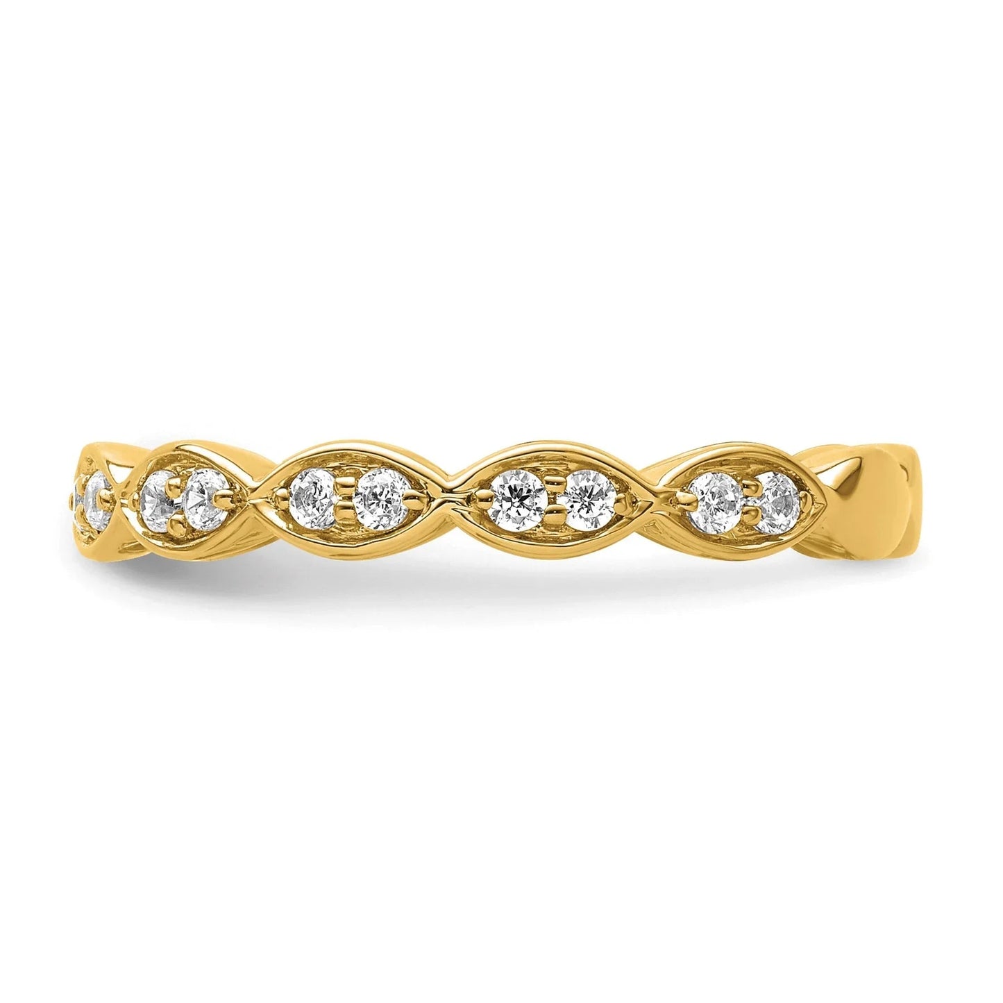 14K Gold Lab Grown Diamond Fashion Wedding Band 0.25 Ct