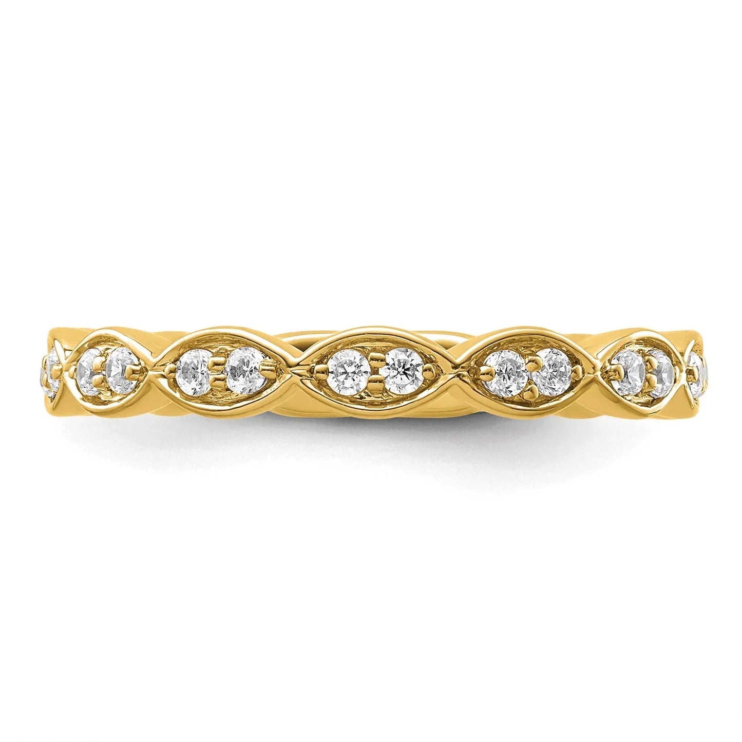 14K Gold Lab Grown Diamond Fashion Wedding Band 0.25 Ct