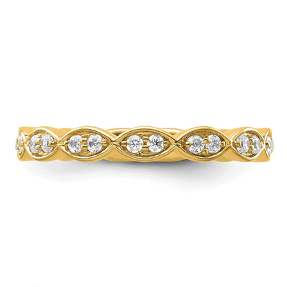 14K Gold Lab Grown Diamond Fashion Wedding Band 0.25 Ct