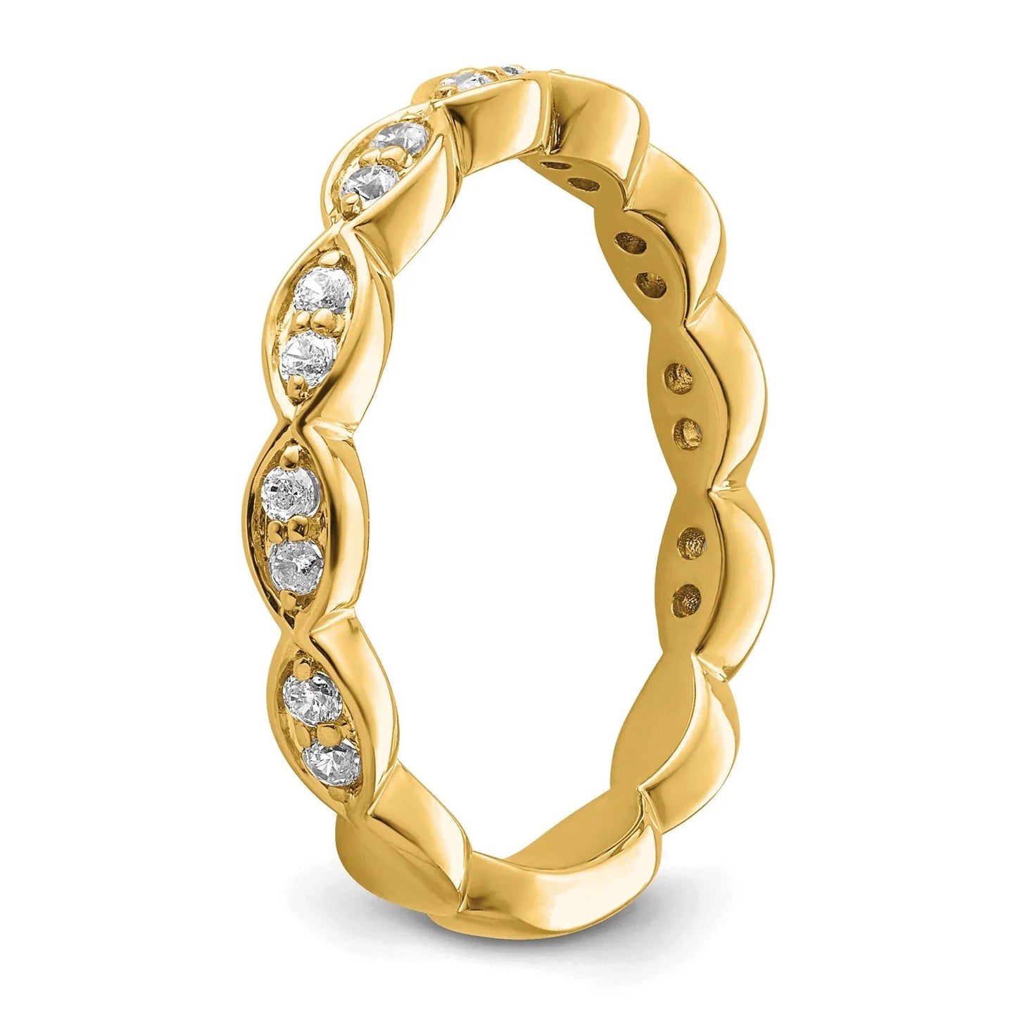 14K Gold Lab Grown Diamond Fashion Wedding Band 0.25 Ct