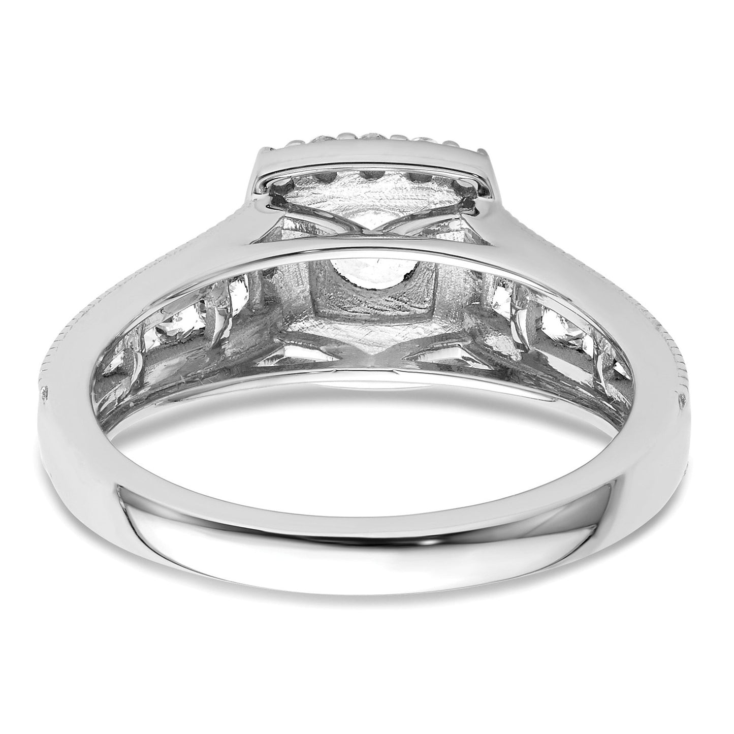 14k White Gold Lab Grown Diamond Halo Engagement Ring 1 ct