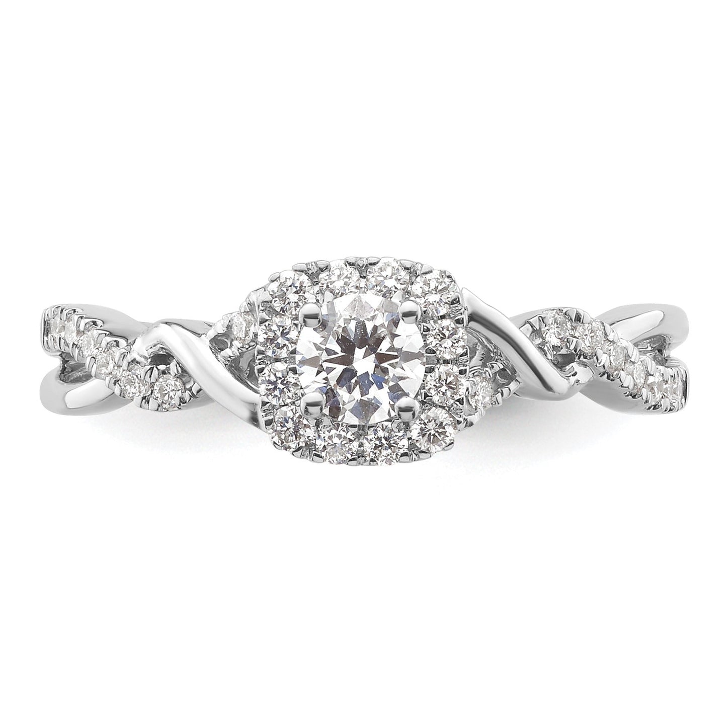 14k White Gold Lab Grown Diamond Bypass Engagement Ring 0.5 Ct.