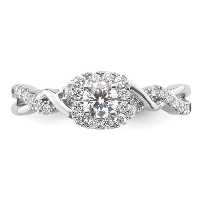 14k White Gold Lab Grown Diamond Bypass Engagement Ring 0.5 Ct.