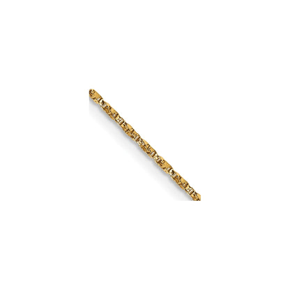 0.95 mm 14K Yellow Gold Twisted Box Chain with Lobster Clasp