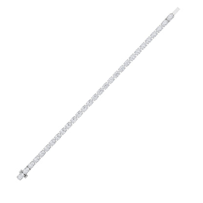 Oval Shaped Lab Grown Diamond White Gold Bracelet