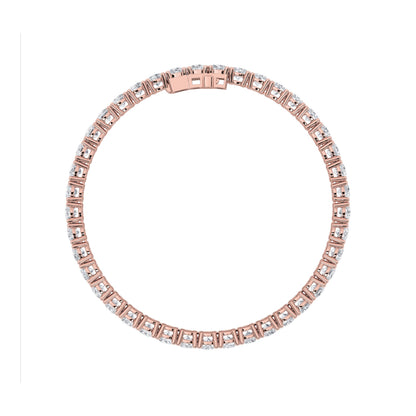 Round Shaped Lab-Grown Diamond Tennis Bracelet in 14K Rose Gold