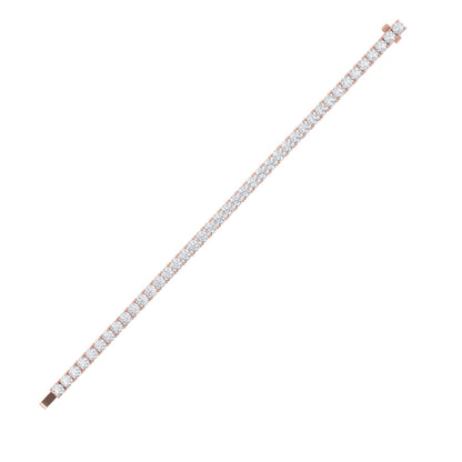 Round Shaped Lab-Grown Diamond Tennis Bracelet in 14K Rose Gold