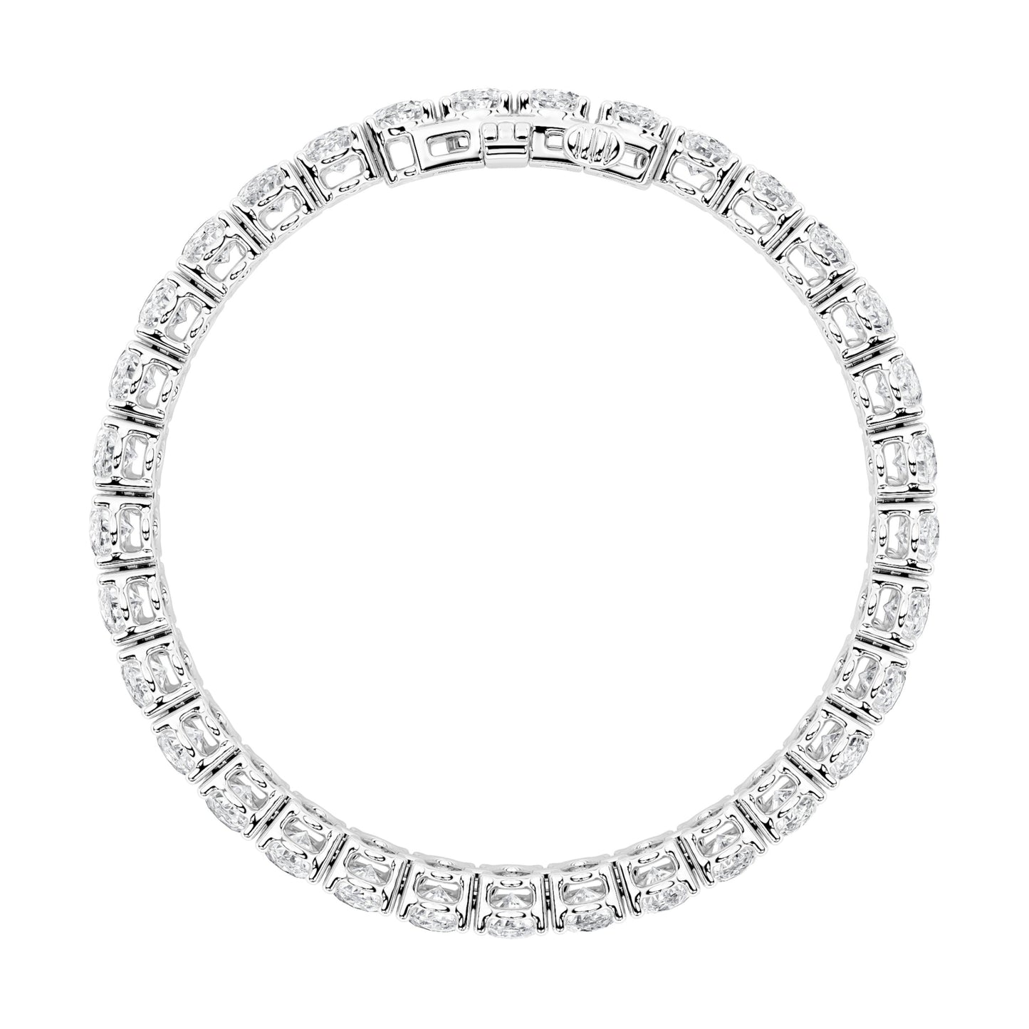 Oval Shaped Lab Grown Diamond East West Line Bracelet in 14K Gold