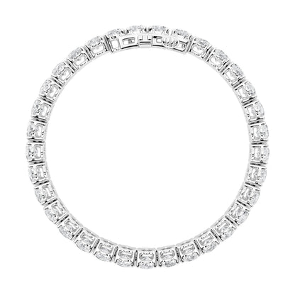 Oval Shaped Lab Grown Diamond East West Line Bracelet in 14K Gold