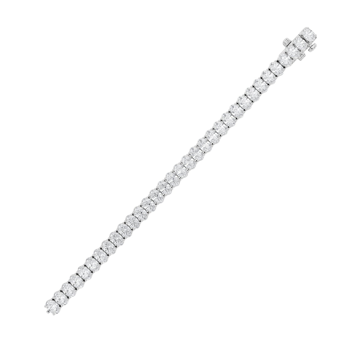Oval Shaped Lab Grown Diamond East West Line Bracelet in 14K Gold