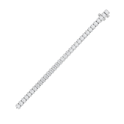 Oval Shaped Lab Grown Diamond East West Line Bracelet in 14K Gold