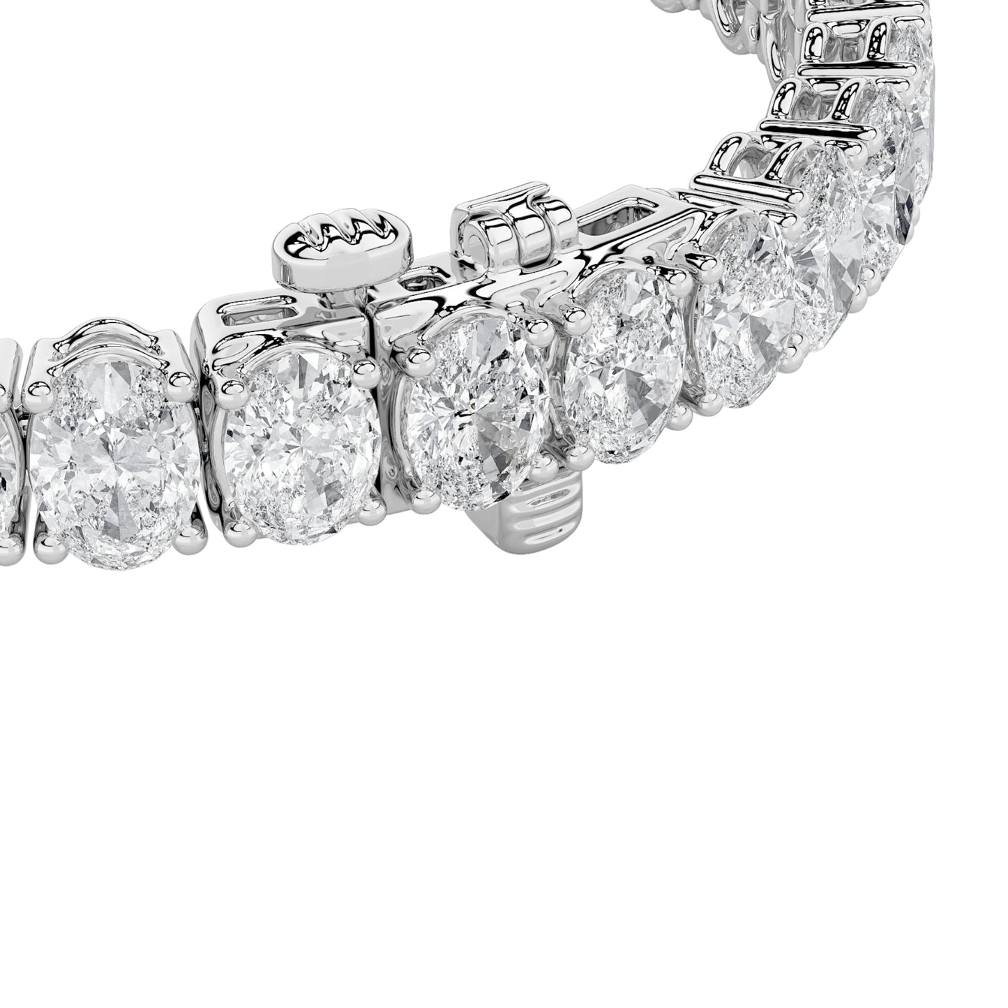 Oval Shaped Lab Grown Diamond East West Line Bracelet in 14K Gold