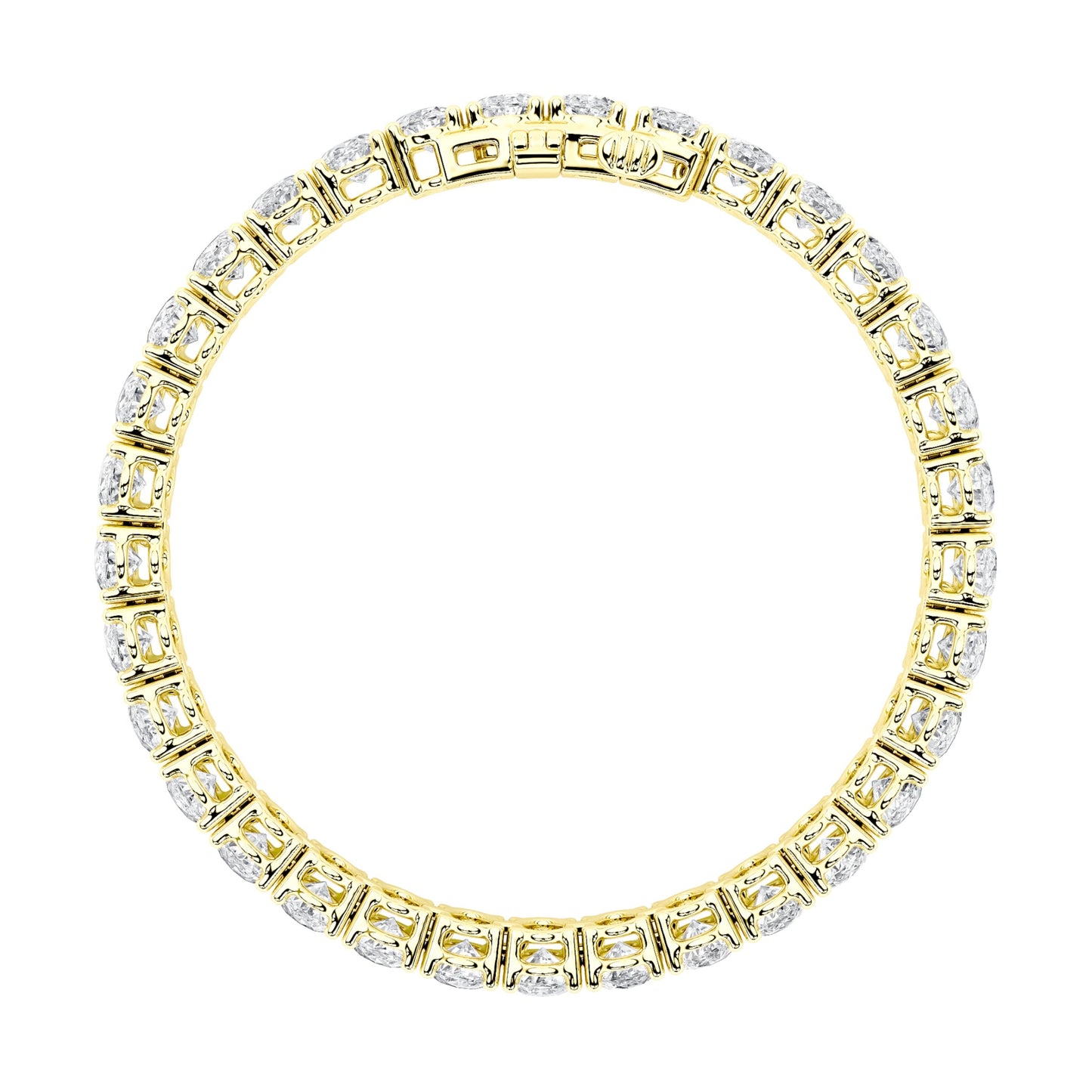 Oval Shaped Lab Grown Diamond East West Line Bracelet in 14K Gold