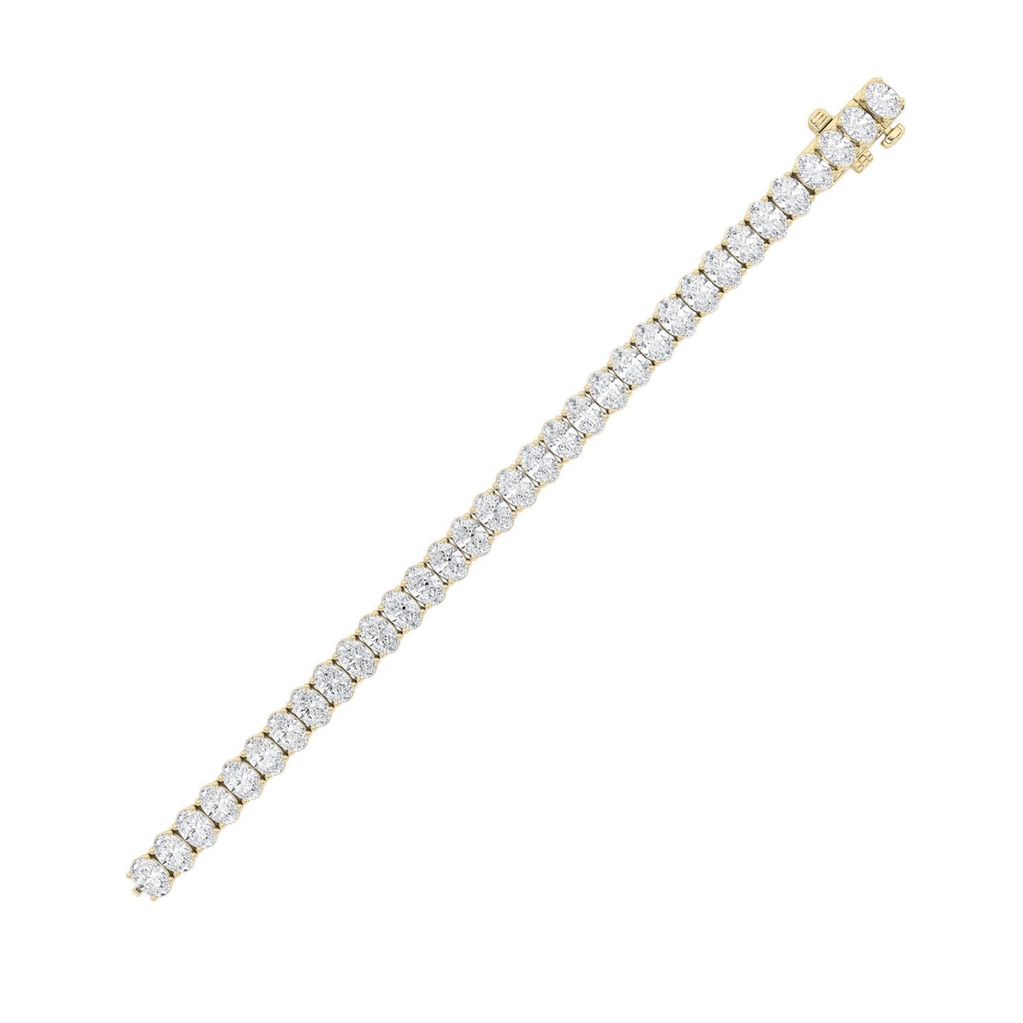 Oval Shaped Lab Grown Diamond East West Line Bracelet in 14K Gold