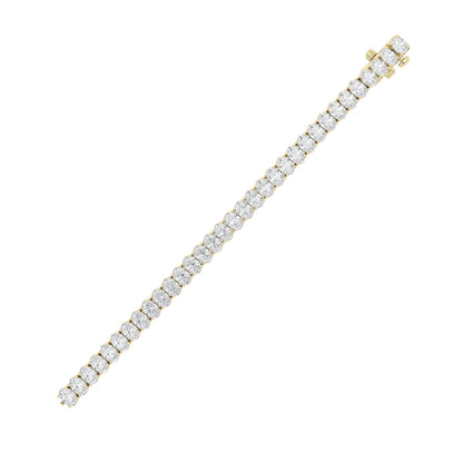 Oval Shaped Lab Grown Diamond East West Line Bracelet in 14K Gold