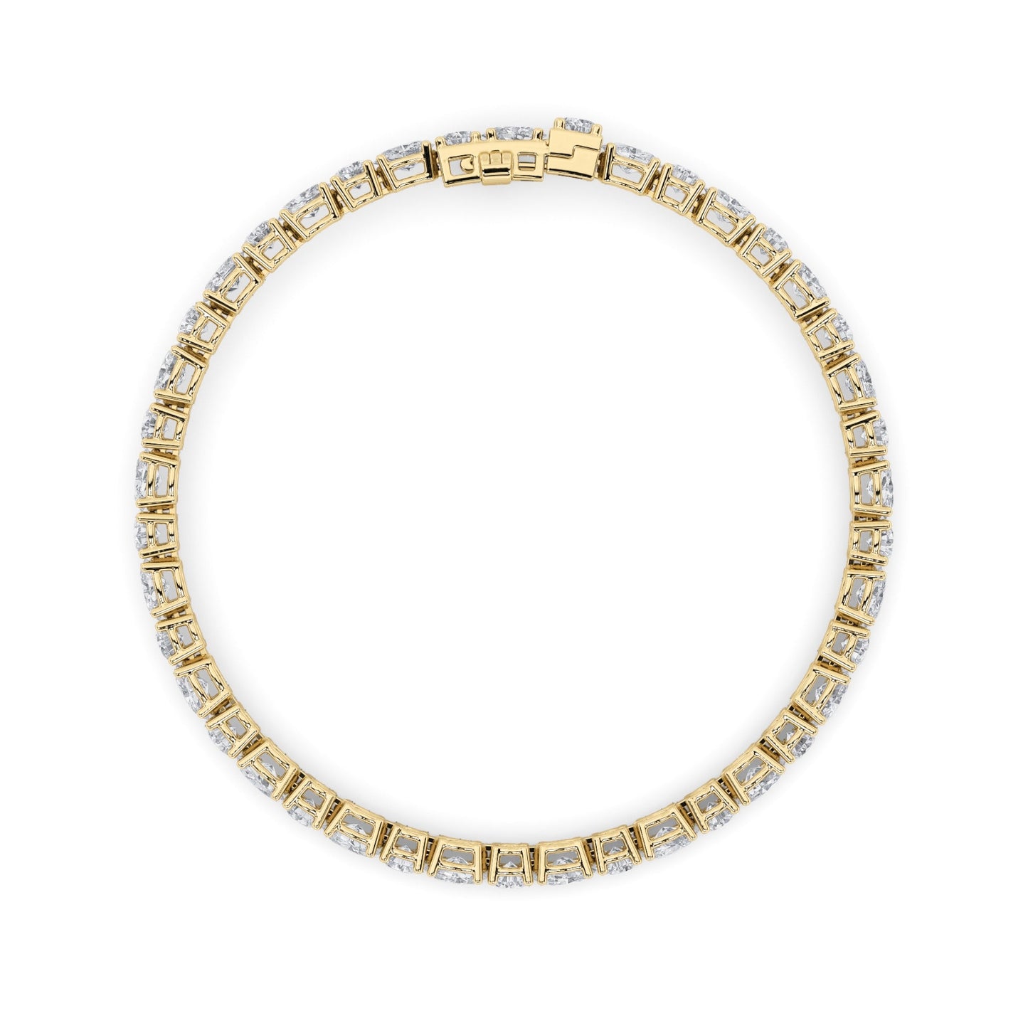 7Cttw Oval Shaped Lab Grown Diamond (F/VS) East West Bracelet in 14K Gold