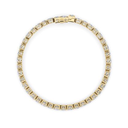 7Cttw Oval Shaped Lab Grown Diamond (F/VS) East West Bracelet in 14K Gold
