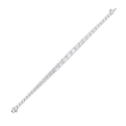 13 Ctw Marquise (F/VS) Lab Grown Diamond Prong 14K White Gold Fancy Tennis Bracelet