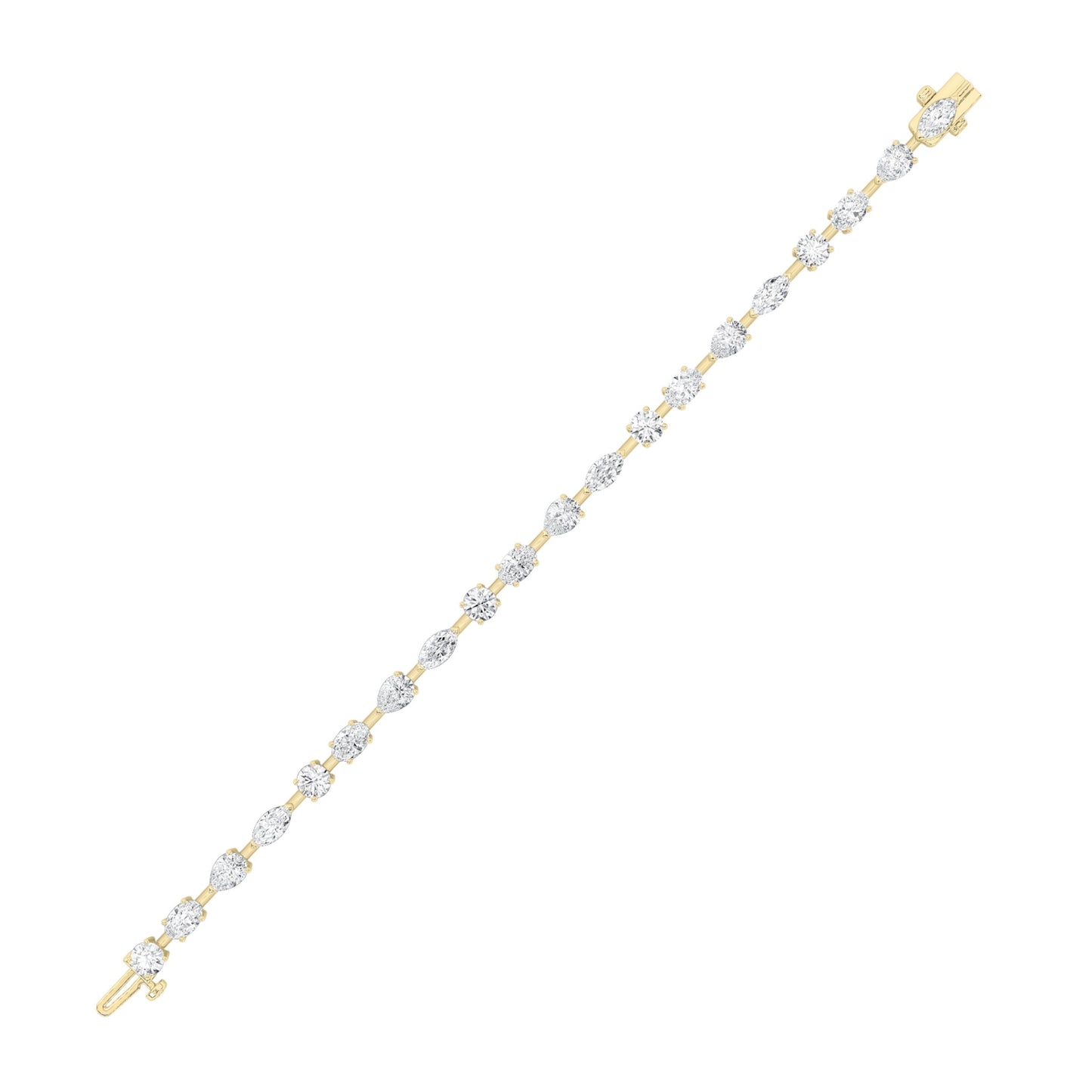 Mix Shaped Lab Grown Diamond (F/VS) Bracelet in 14K Gold
