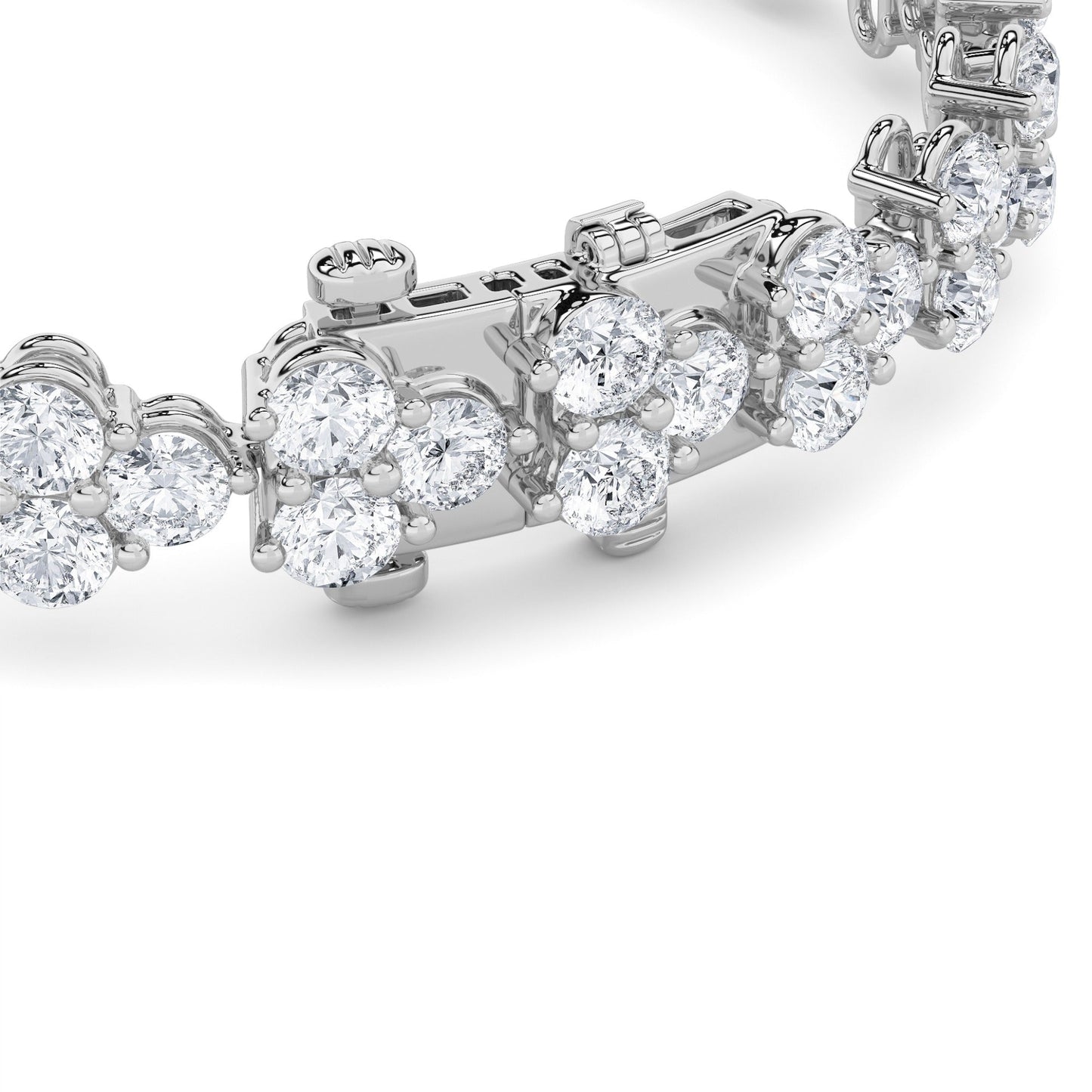 13Cttw Round Shaped Lab Grown Diamond (F/VS) Cluster Bracelet in 14K Gold