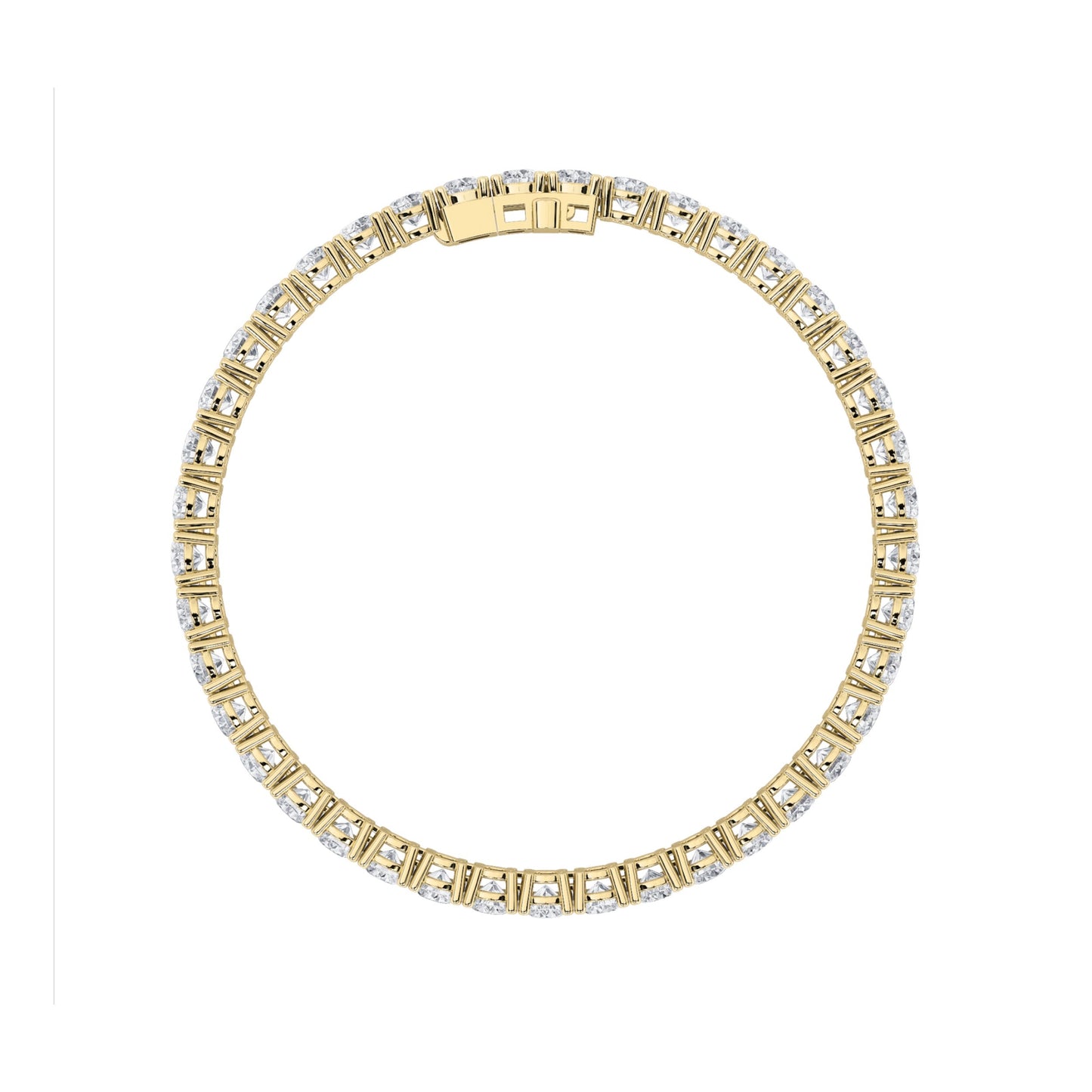 Round Shaped Lab Grown Diamond Tennis Bracelet in 14K Gold (F/VS)