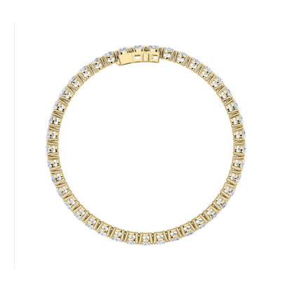 Round Shaped Lab Grown Diamond Tennis Bracelet in 14K Gold (F/VS)