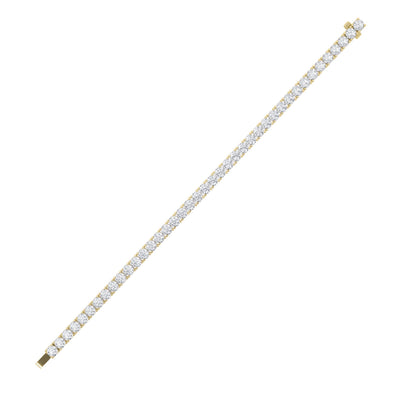Round Shaped Lab Grown Diamond Tennis Bracelet in 14K Gold (F/VS)