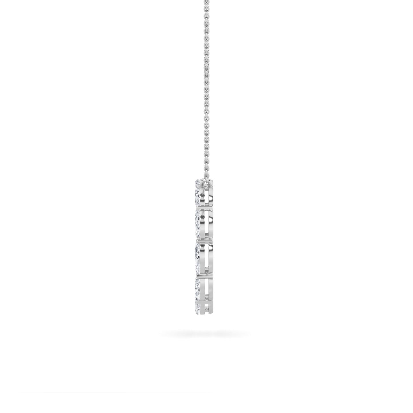 2.25 Ct Marquise (F/VS) Lab Grown Diamond Prong 14K White Gold Fancy Open Circle Pendant Necklace
