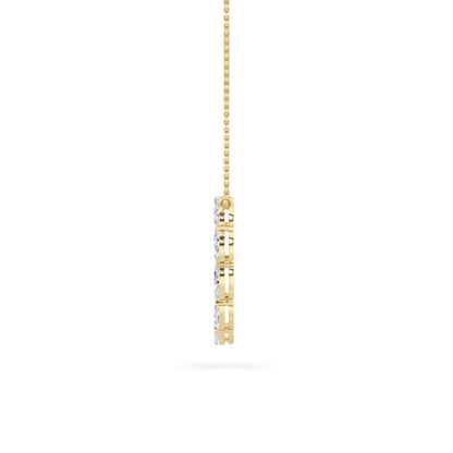 2.25 Ct Marquise (F/VS) Lab Grown Diamond Prong 14K Yellow Gold Fancy Open Circle Pendant Necklace