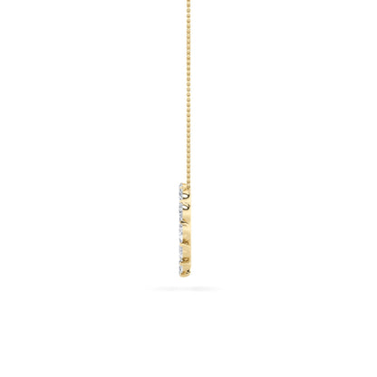 2.0 Ct Marquise (F/VS) Lab Grown Diamond Prong 14K Yellow Gold Fancy Open Circle Pendant Necklace