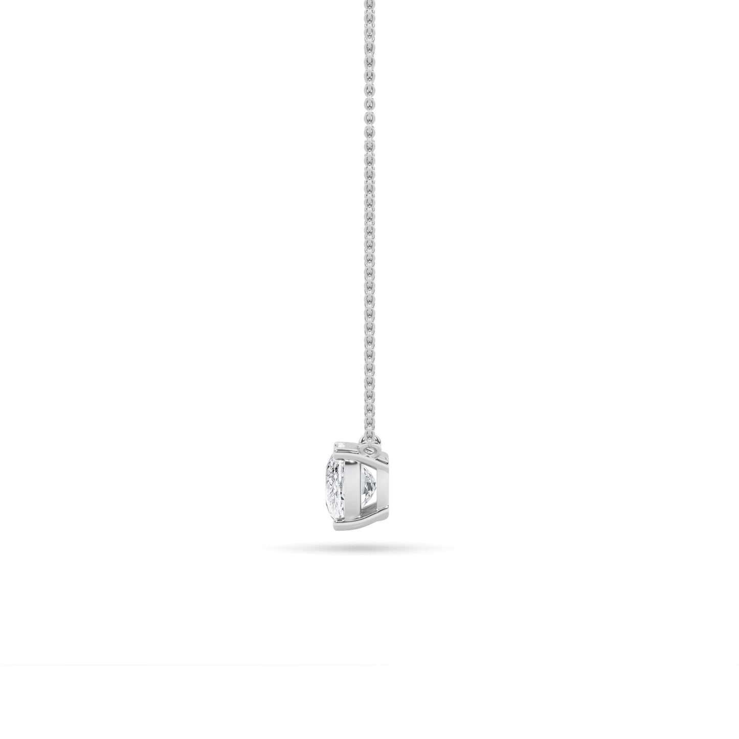 Elongated Cushion (F/VS) Lab Grown Diamond Prong 14K White Gold East West Solitaire Pendant Necklace