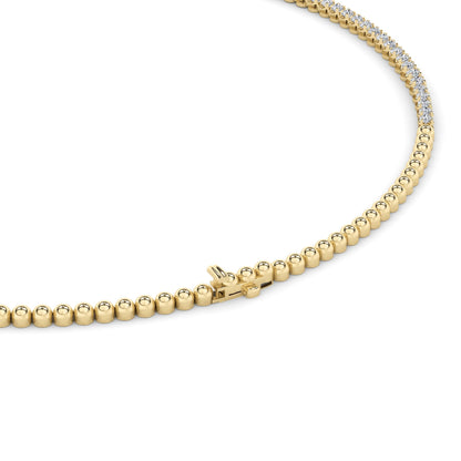Round (F/VS) Lab Grown Diamond Prong 14K Yellow Gold Graduating Half Riviera Tennis Necklace
