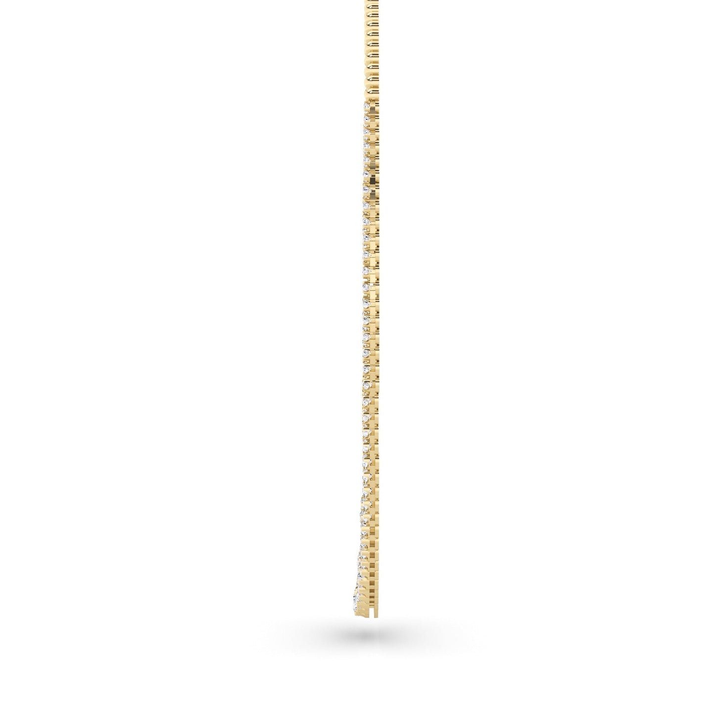 Round (F/VS) Lab Grown Diamond Prong 14K Yellow Gold Graduating Half Riviera Tennis Necklace