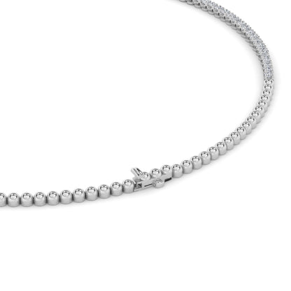 7 Ct Round (F/VS) Lab Grown Diamond Prong 14K White Gold Graduating Half Riviera Tennis Necklace