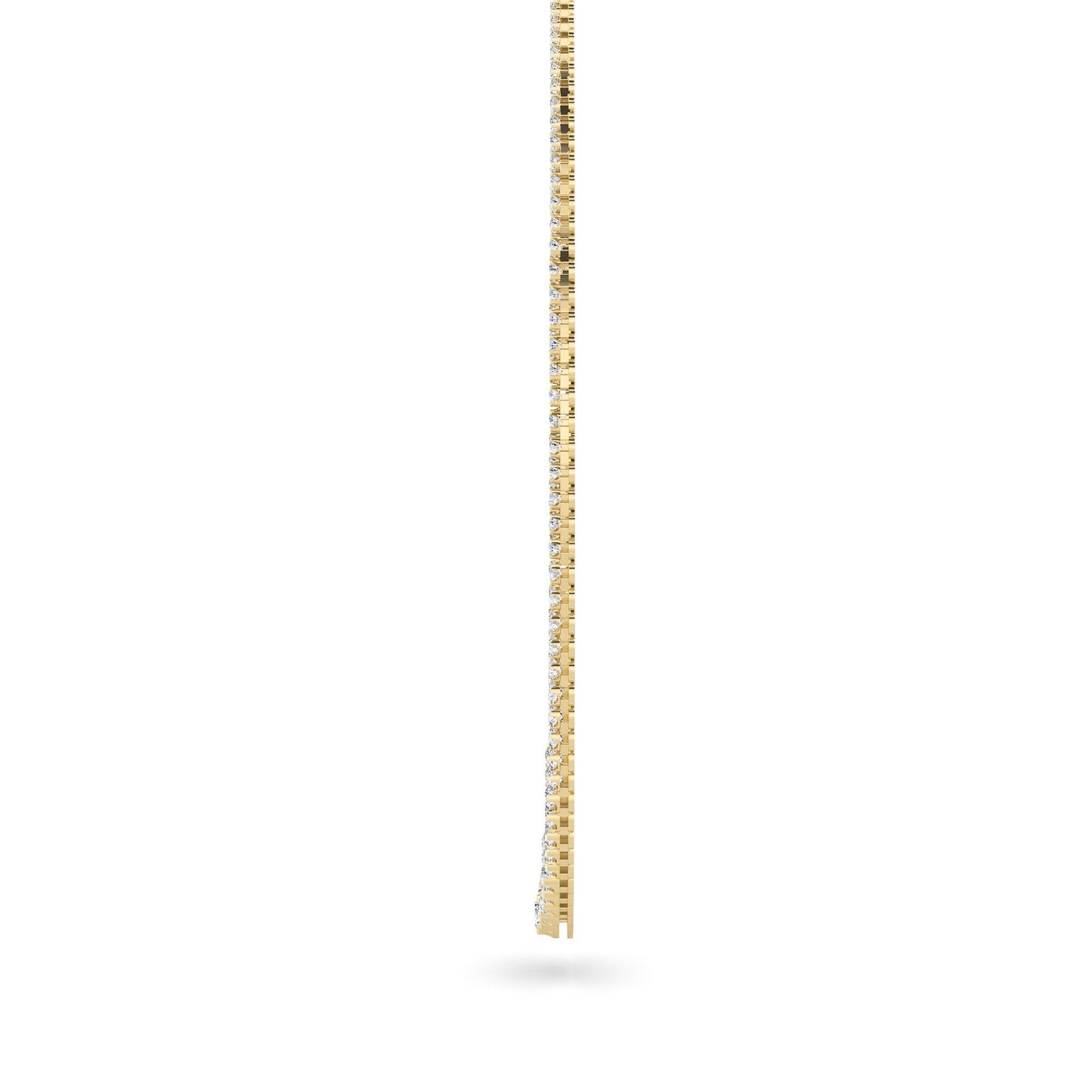 Round (F/VS) Lab Grown Diamond Prong 14K Yellow Gold Graduating Full Riviera Tennis Necklace