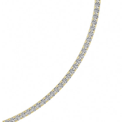 Round (F/VS) Lab Grown Diamond Prong 14K Yellow Gold Classic Eternity Tennis Necklace