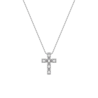 3.0 Ct Emerald (F/VS) Lab Grown Diamond Prong 14K White Gold Fancy Halo Cross Pendant Necklace