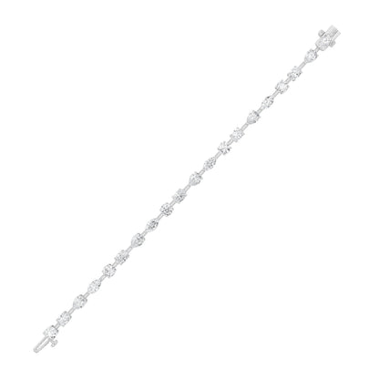 Mix Shaped Lab Grown Diamond East & West Bracelet in 14K Gold (F/VS)