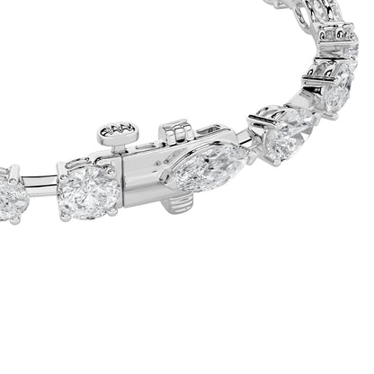 Mix Shaped Lab Grown Diamond East & West Bracelet in 14K Gold (F/VS)