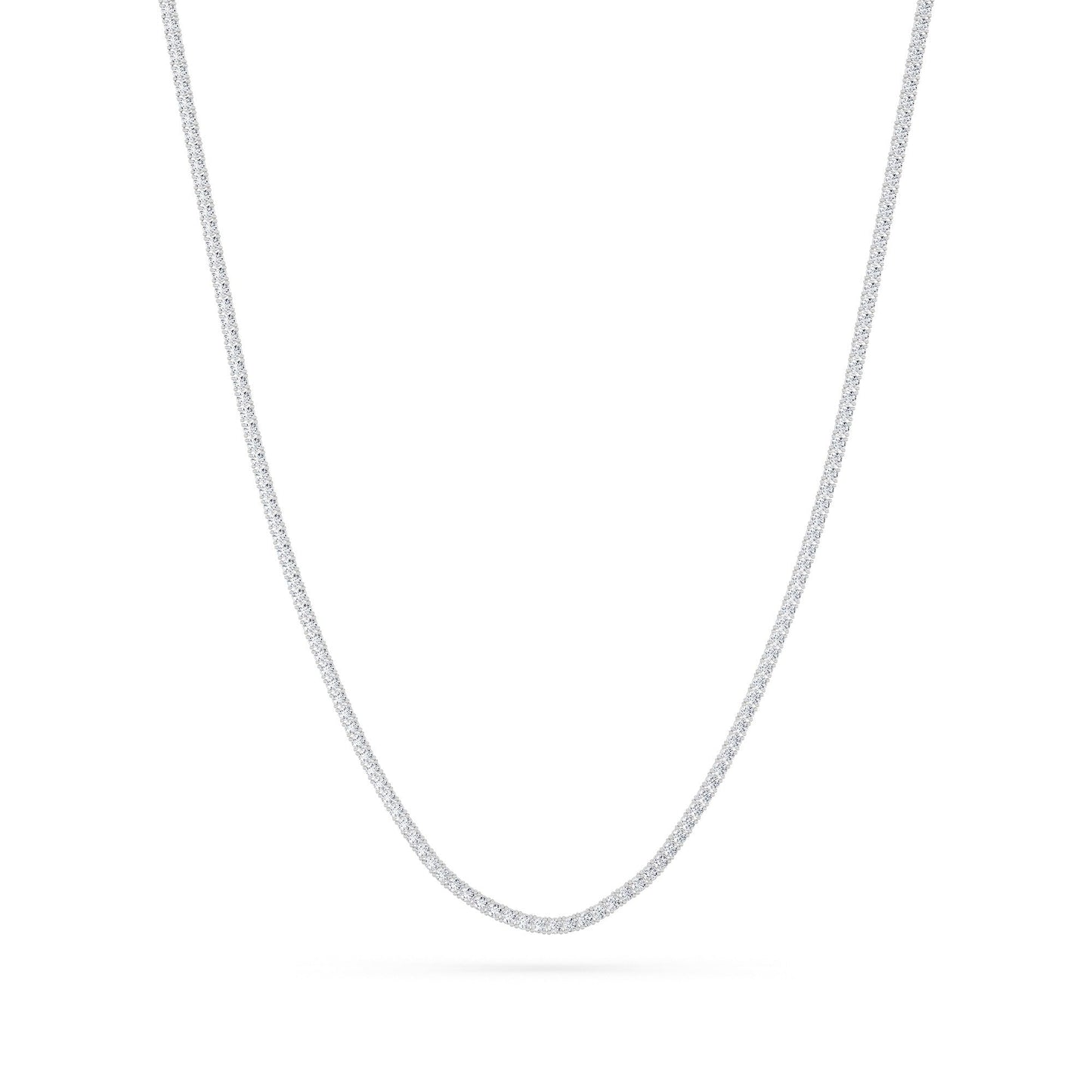 10 Ct Round (F/VS) Lab Grown Diamond Prong 14K White Gold Classic Eternity Tennis Necklace