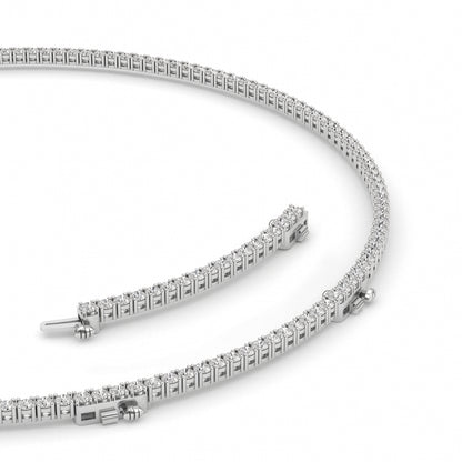 10 Ct Round (F/VS) Lab Grown Diamond Prong 14K White Gold Classic Eternity Tennis Necklace