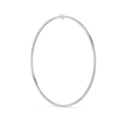 Emerald (F/VS) Lab Grown Diamond Prong 14K White Gold Classic Eternity Tennis Necklace
