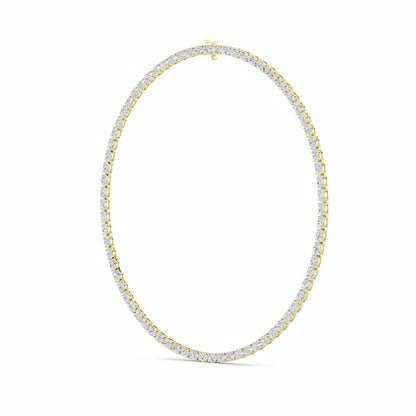 Oval (F/VS) Lab Grown Diamond Prong 14K Yellow Gold Classic Eternity Tennis Necklace