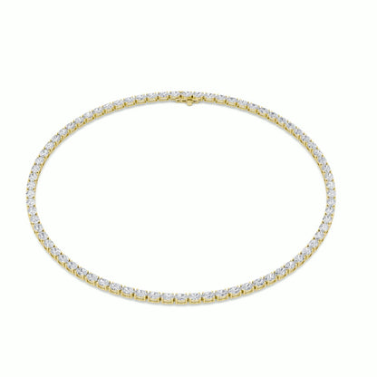 Oval (F/VS) Lab Grown Diamond Prong 14K Yellow Gold Classic Eternity Tennis Necklace